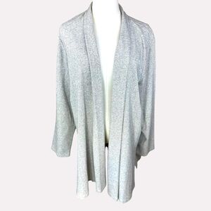 Eileen Fisher SZ Large dark pearl organic cotton linen Simple herringbone jacket